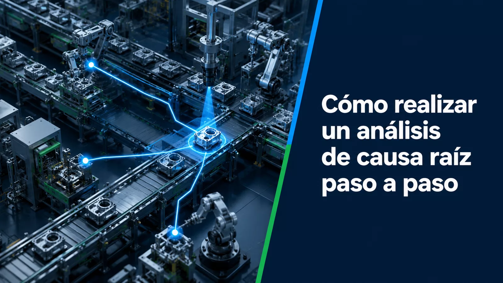Equipo profesional realizando un análisis de causa raíz en un proceso industrial