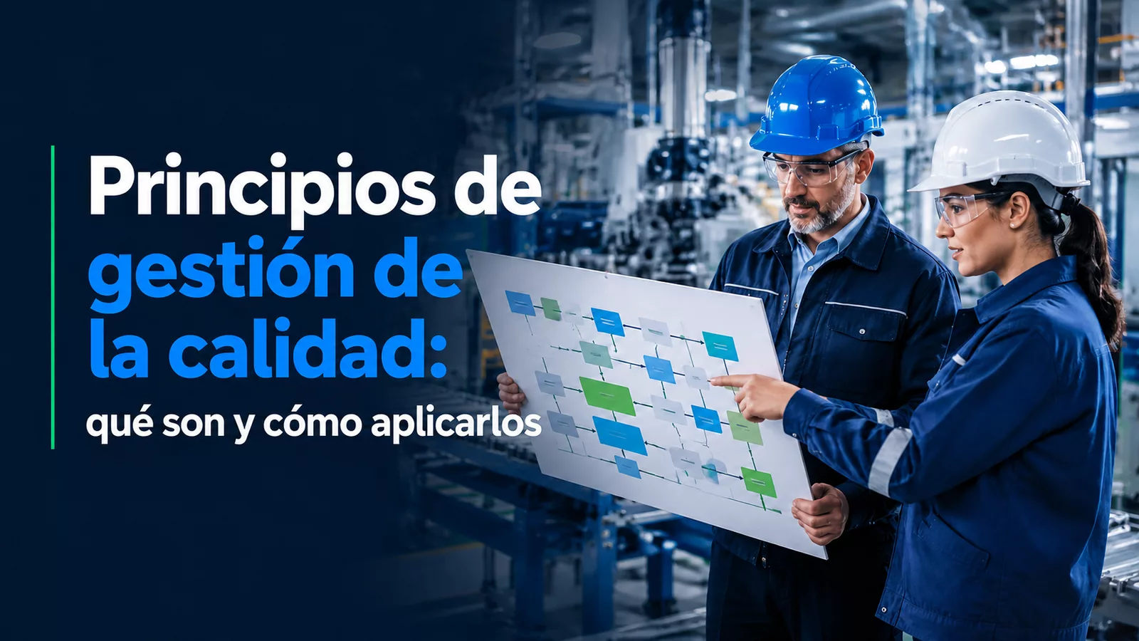 Equipo industrial aplicando los principios de gestión de la calidad en un proceso de manufactura